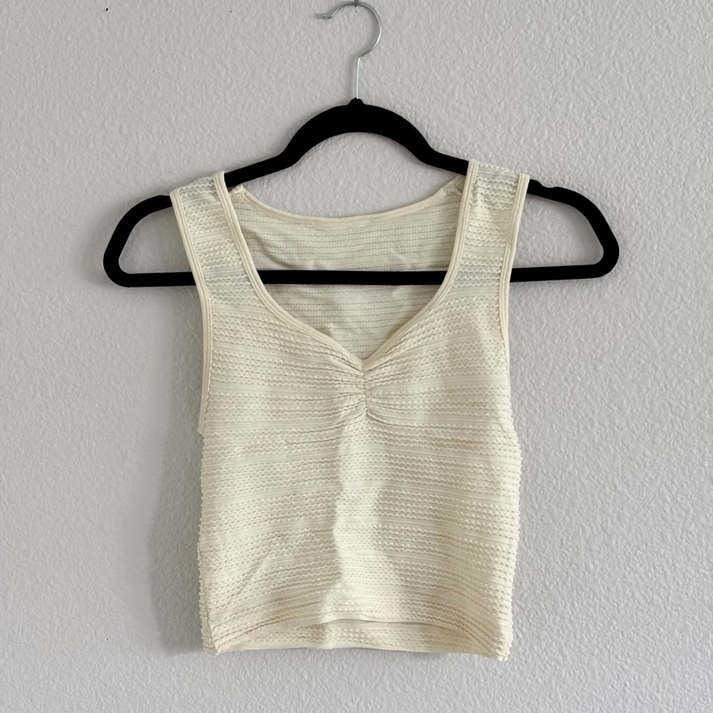 Forever 21 Cream Textured Tank Top